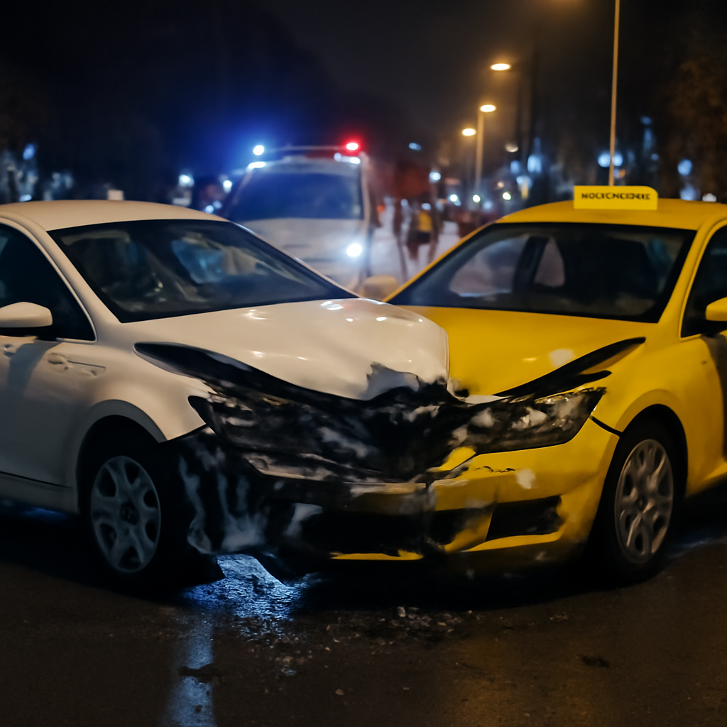 Antalya'da Alkollü Sürücünün Kaza Yapması Sonrası Taksiye Çarpması